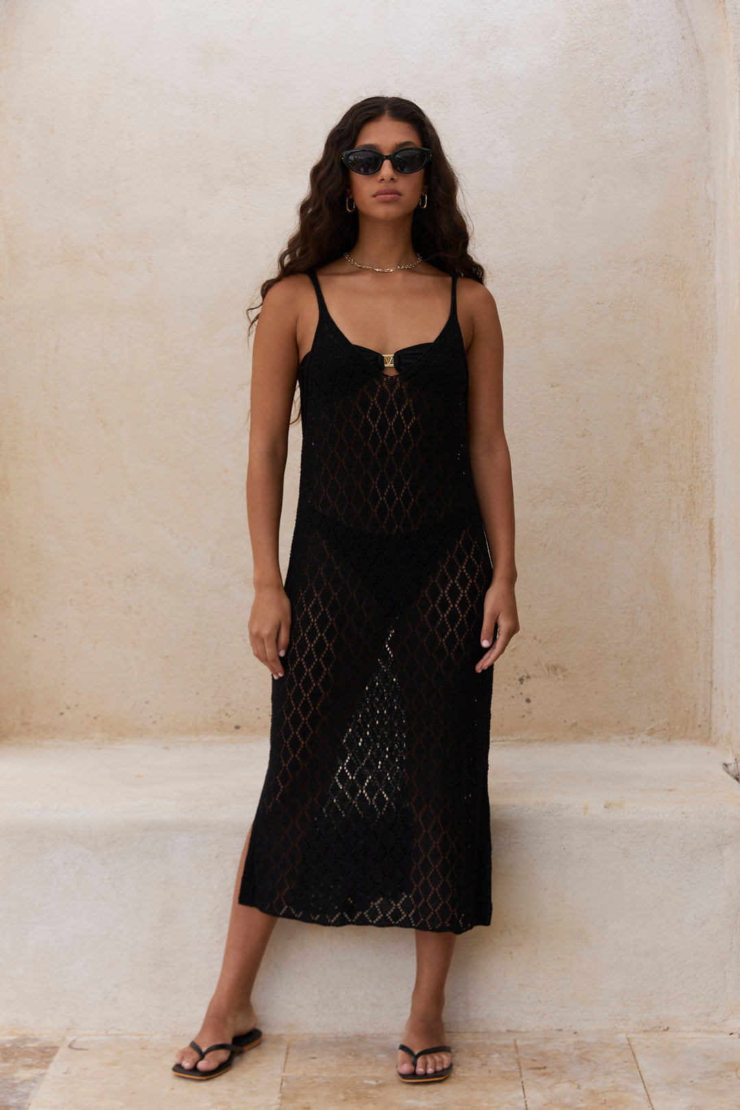 שמלת ביץ' וייבס קרושה שקפקפה | שחור