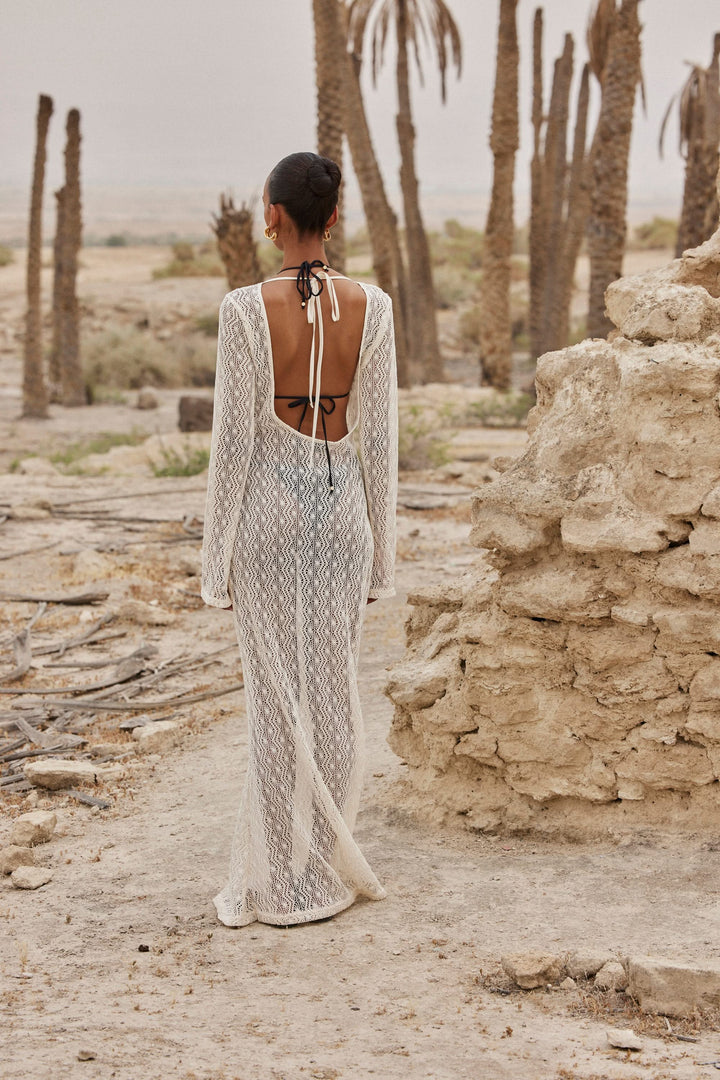 שמלת קרושה בורה בורה מחשוף בגב | שמנת