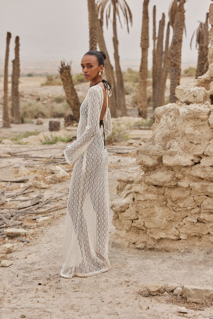 שמלת קרושה בורה בורה מחשוף בגב | שמנת