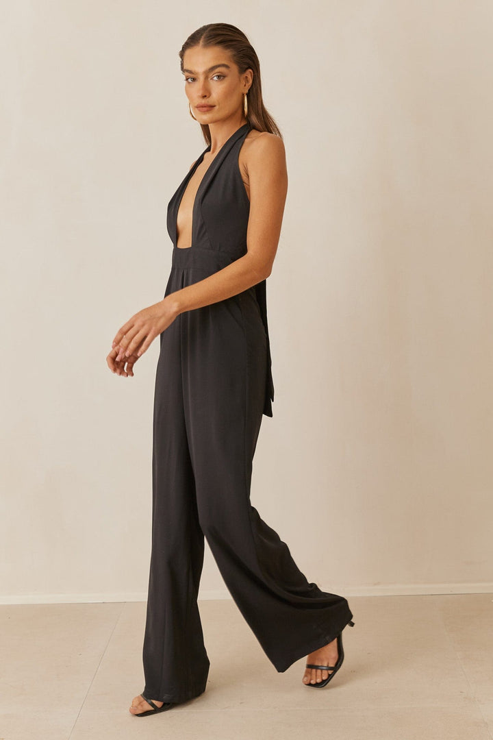 אוברול סיאול מחשוף איקס | שחור