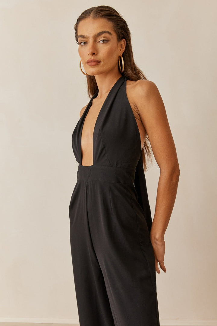 אוברול סיאול מחשוף איקס | שחור