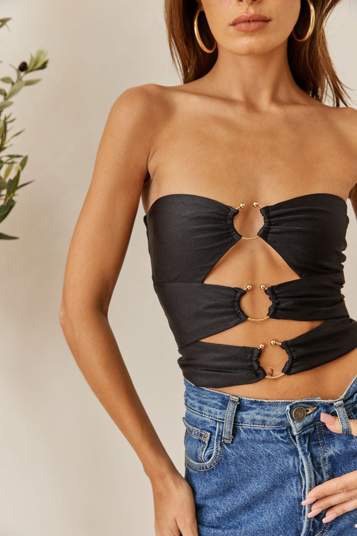 סטרפלס ניקול קאט אאוט | שחור