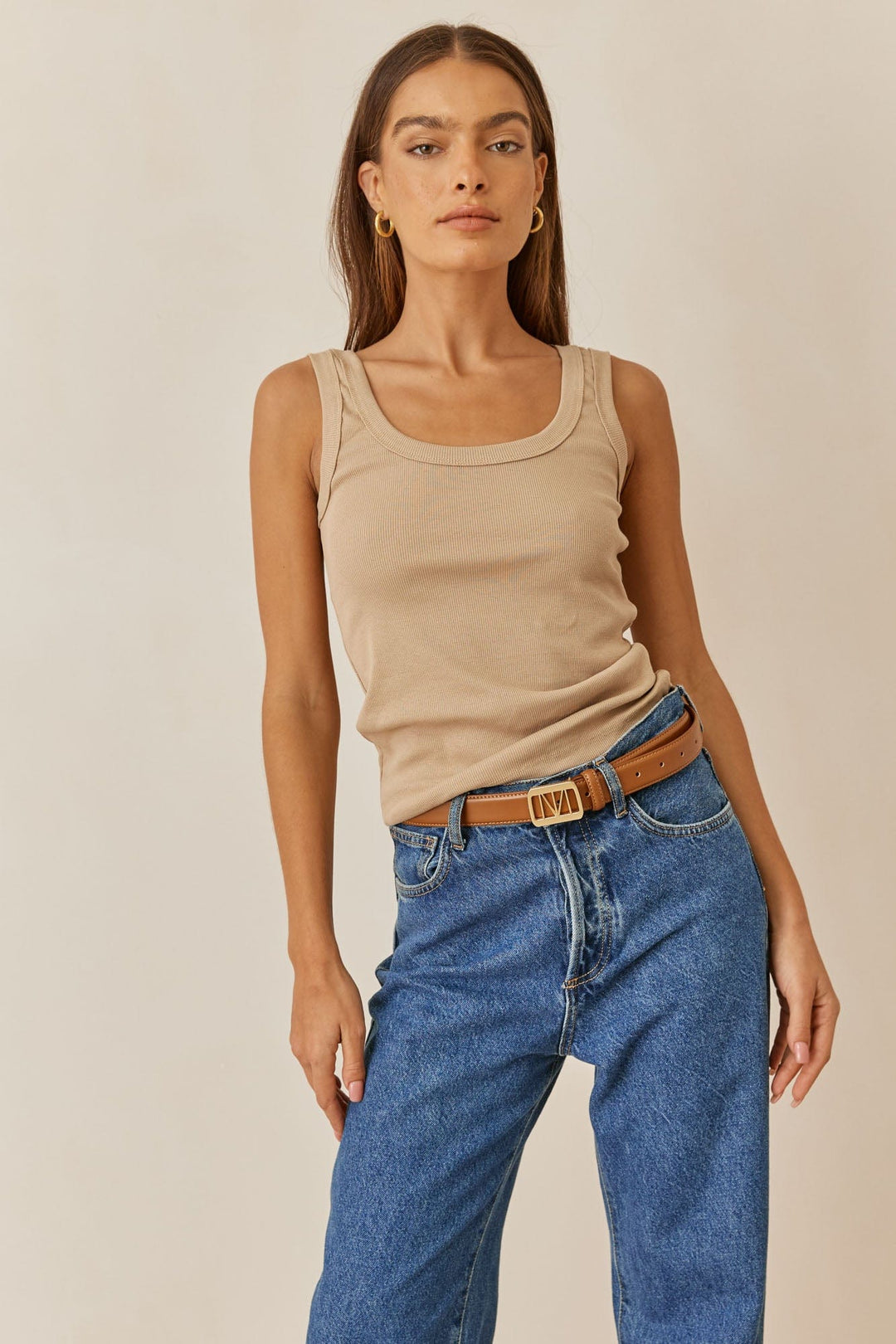 גופיית בייסיק סאמר  | בז'