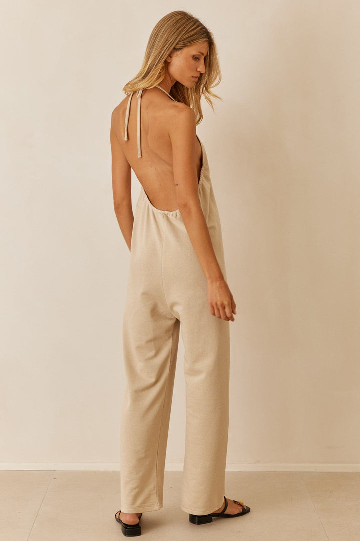 אוברול קנדיס בשילוב גב חשוף | בז'