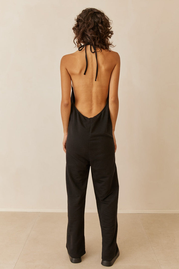 אוברול קנדיס בשילוב גב חשוף | שחור