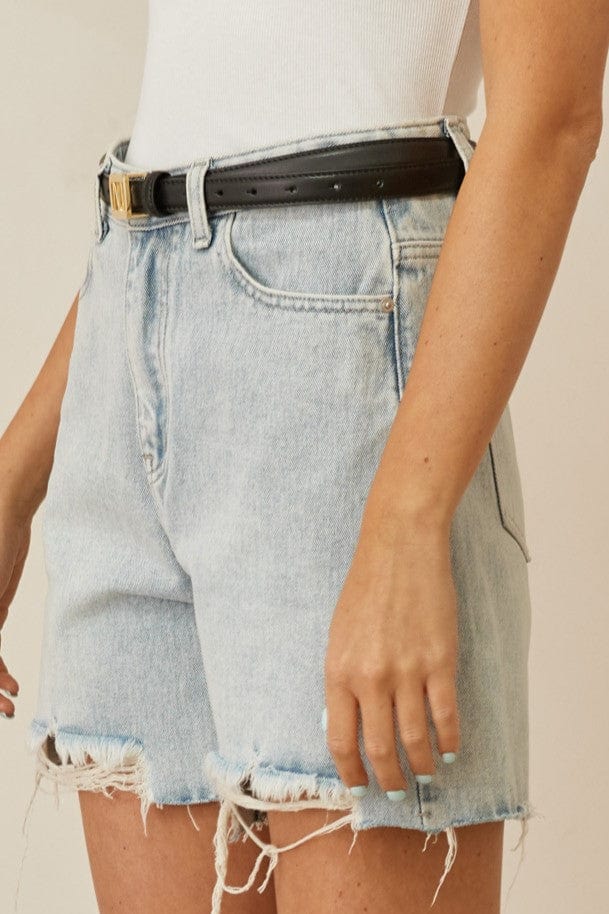 חגורת לוגו נורי צרה | שחור/זהב