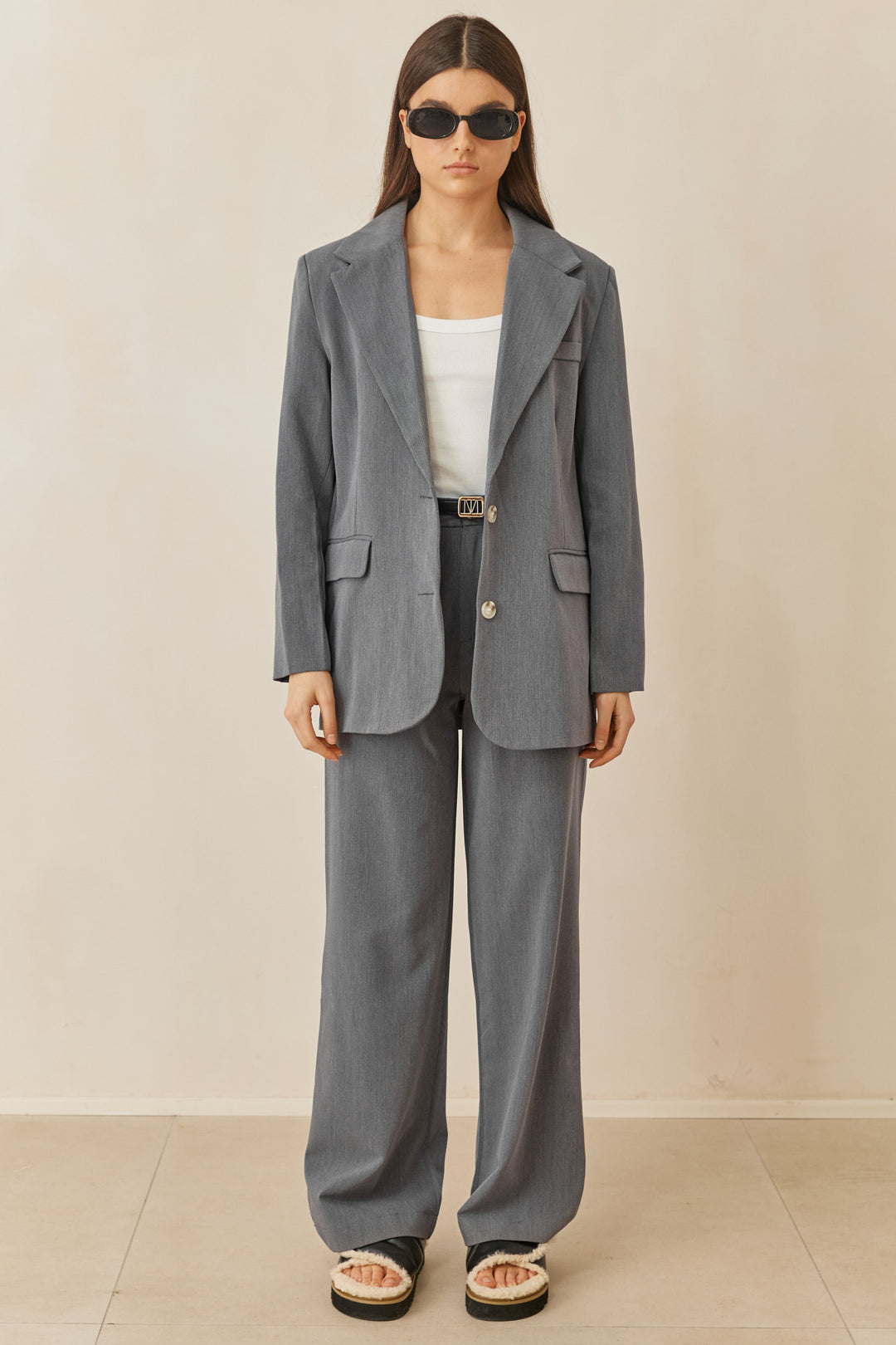 בלייזר מחויט אוברסייז רומי | אפור