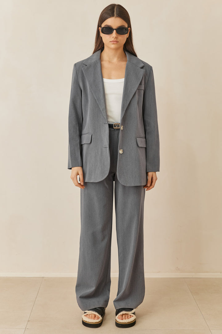 בלייזר מחויט אוברסייז רומי | אפור