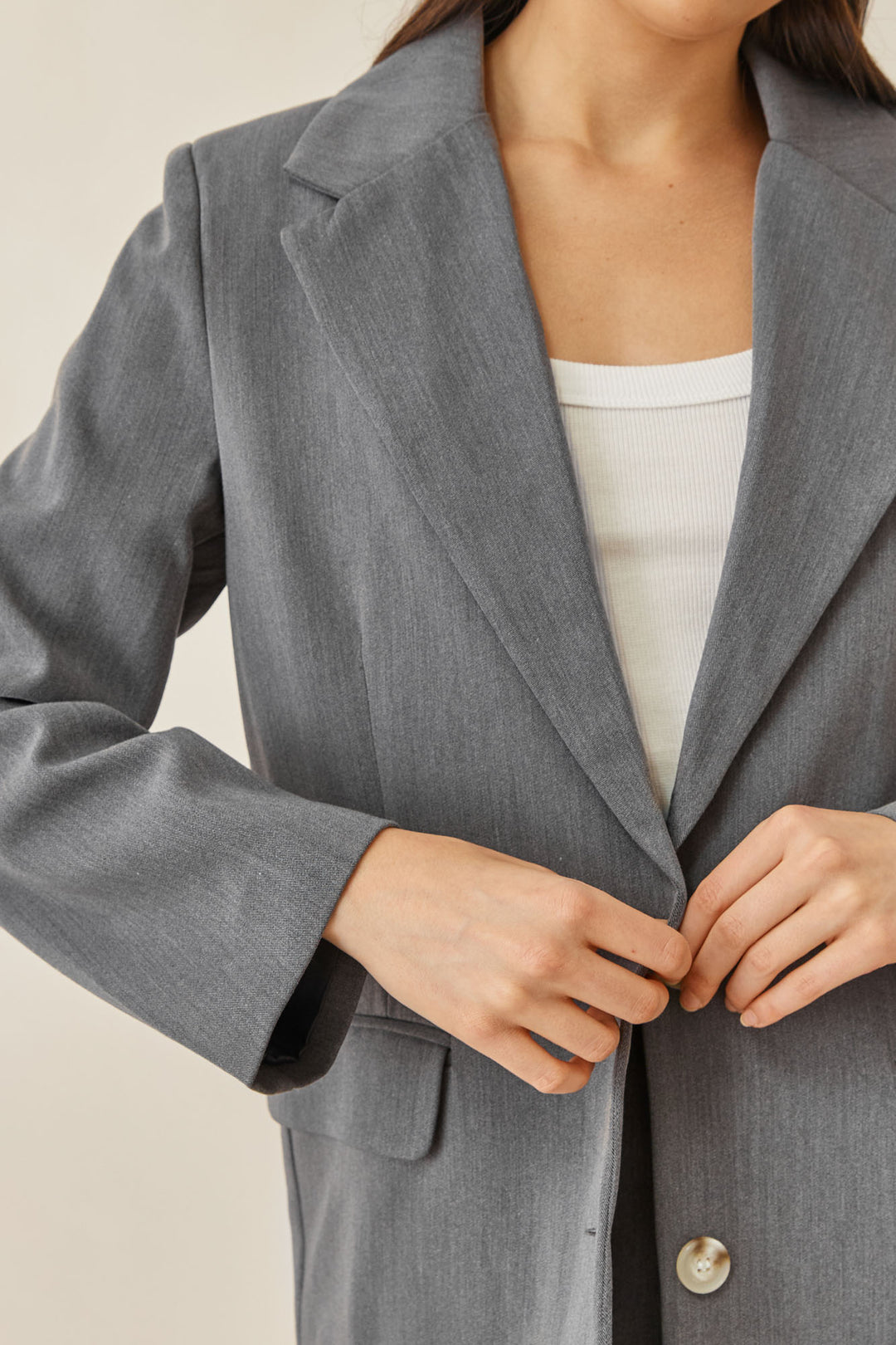 בלייזר מחויט אוברסייז רומי | אפור