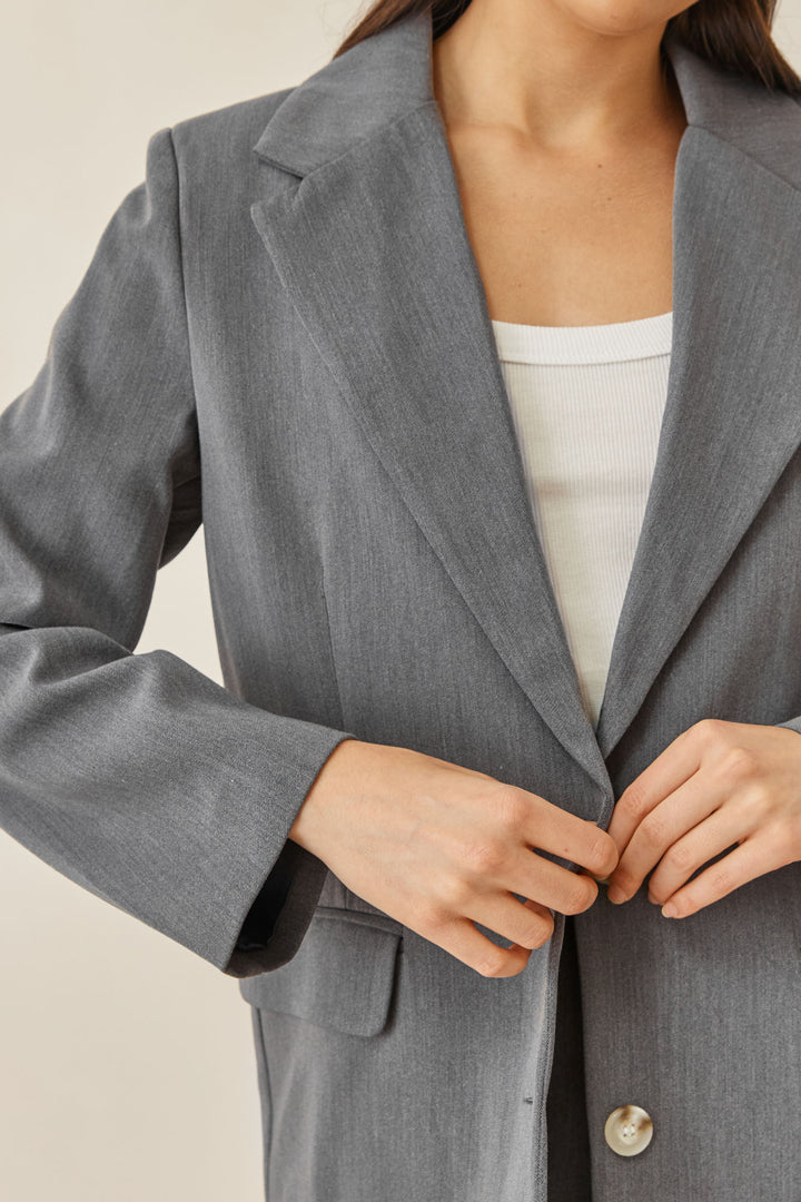 בלייזר מחויט אוברסייז רומי | אפור