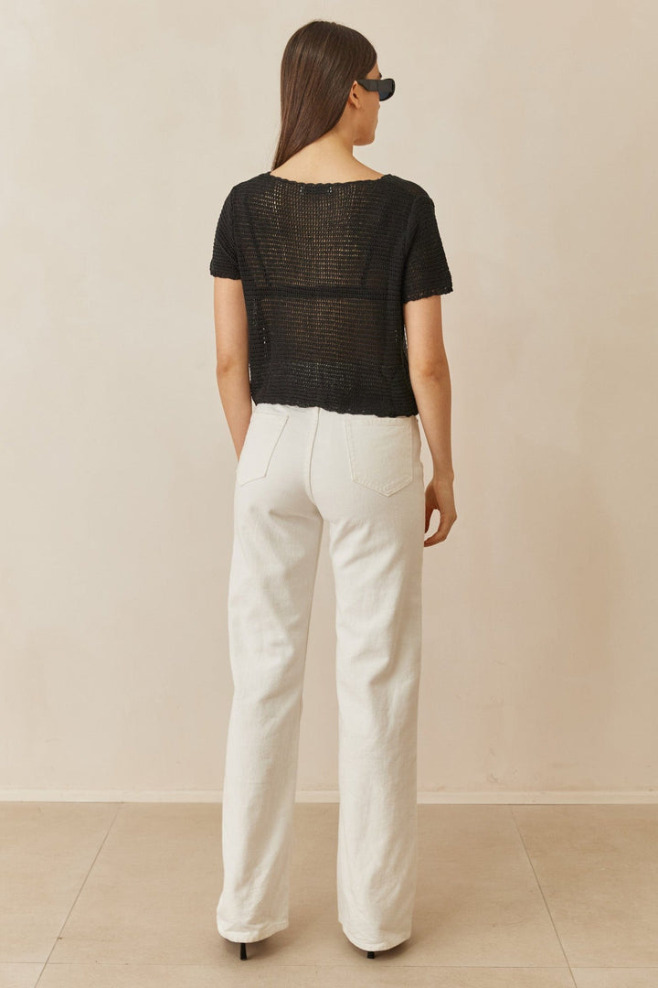 מכופתרת ברנדי בד קרושה | שחור