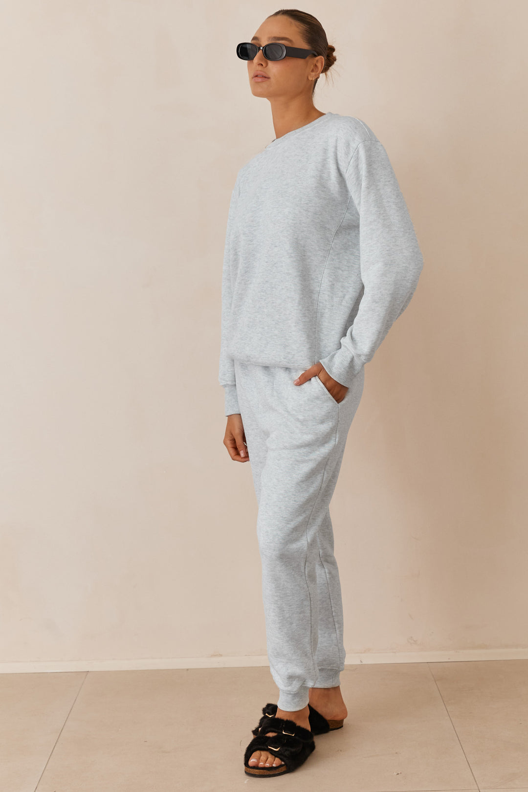 סוויטשירט מלאני בד פוטר | אפור בהיר