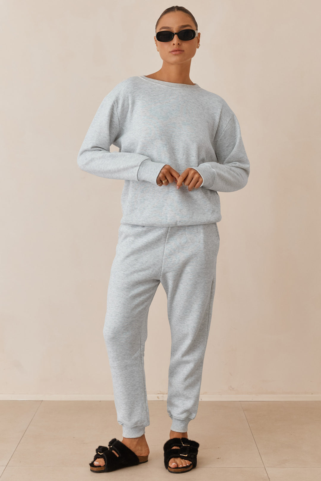 סוויטשירט מלאני בד פוטר | אפור בהיר