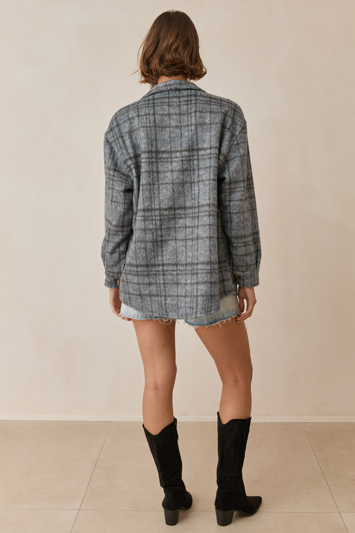 ג'קט משבצות סינדי | כחול