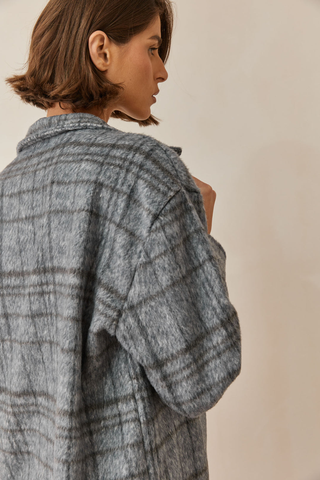 ג'קט משבצות סינדי | כחול