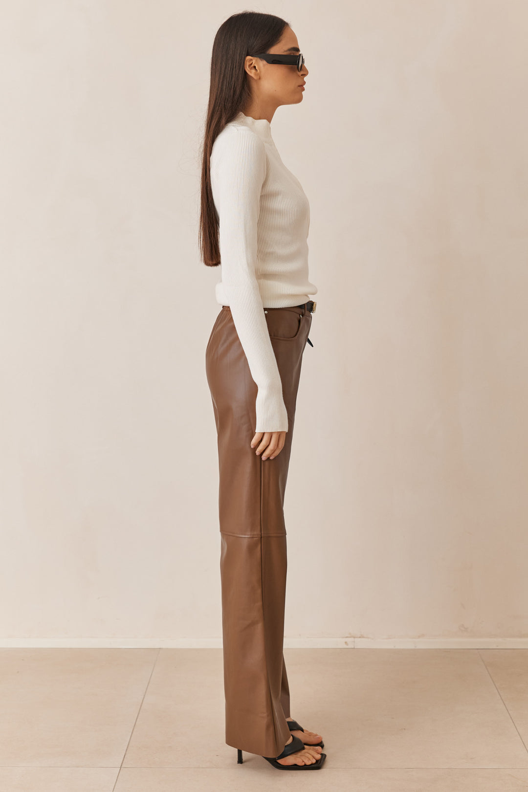 חולצת סריג דמיאן שרוולי כפפה | לבן