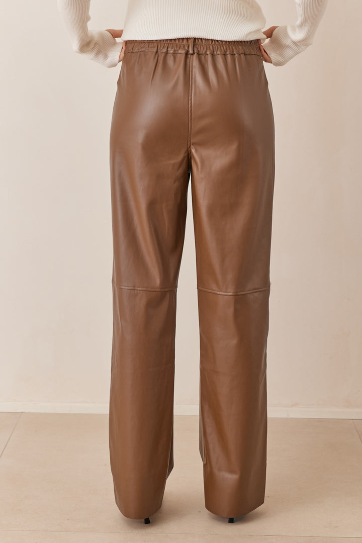 מכנסי דמוי עור הלנה | חום