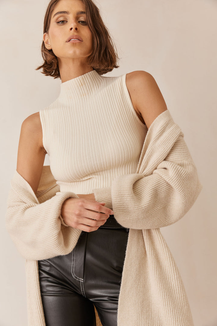 קרדיגן שיילו בד סריג | בז׳