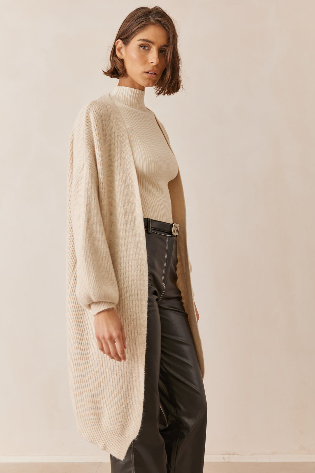 קרדיגן שיילו בד סריג | בז׳