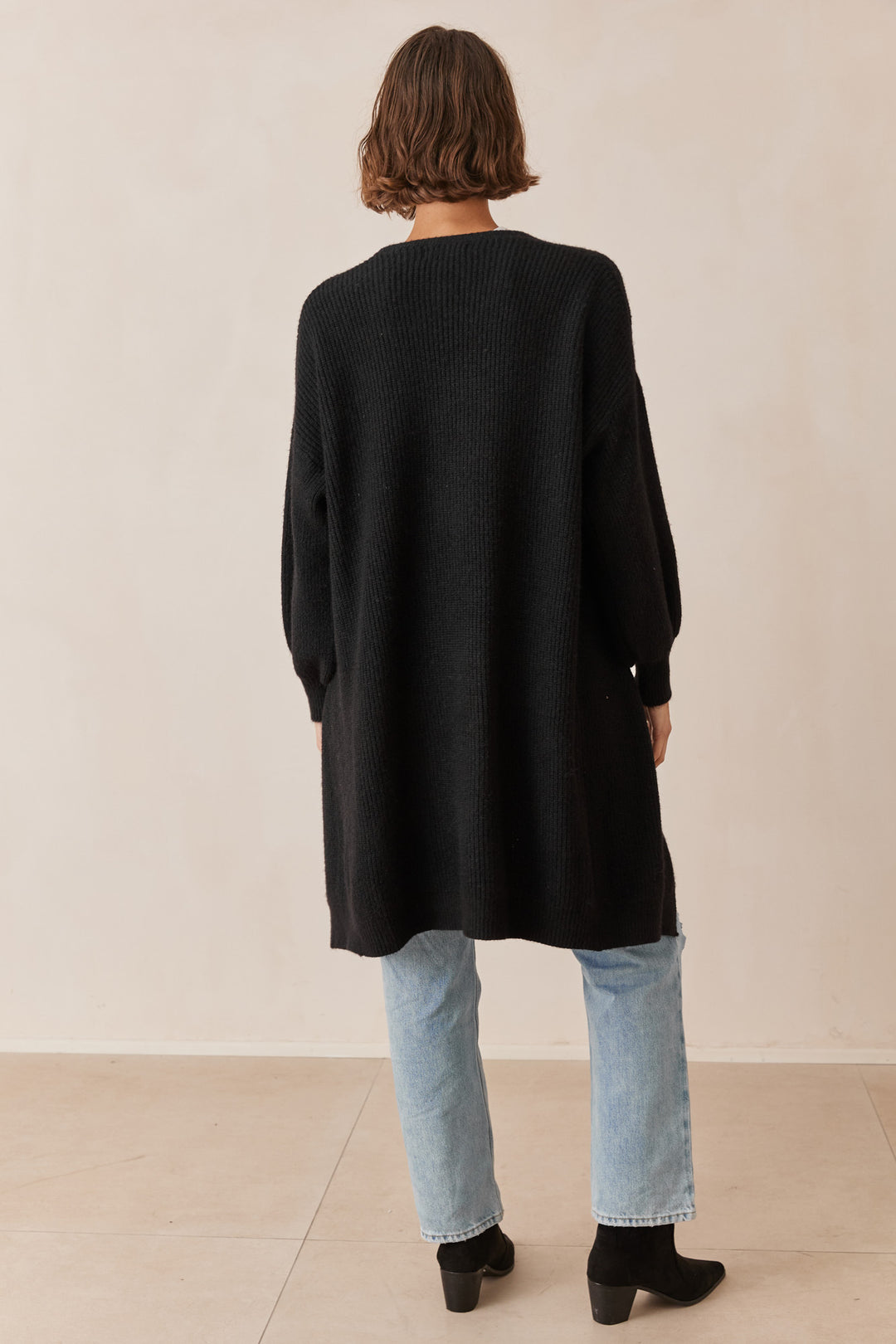 קרדיגן שיילו בד סריג | שחור