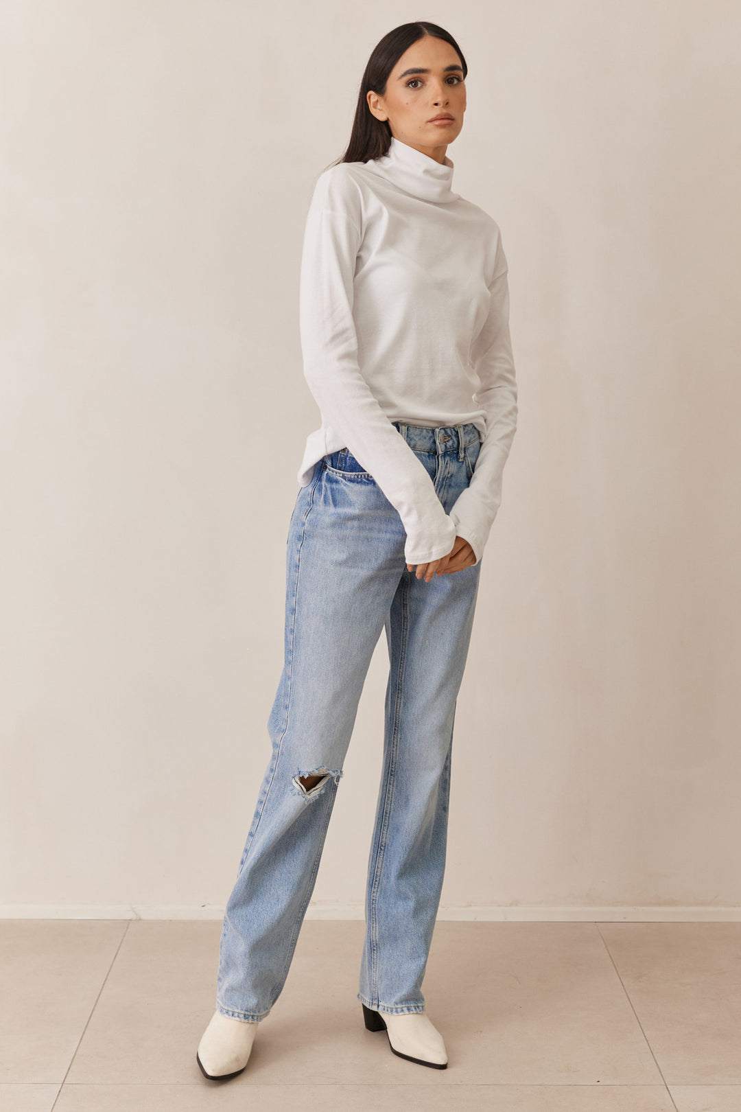 חולצת בייסיק גולף הלני שרוול כפפה | לבן