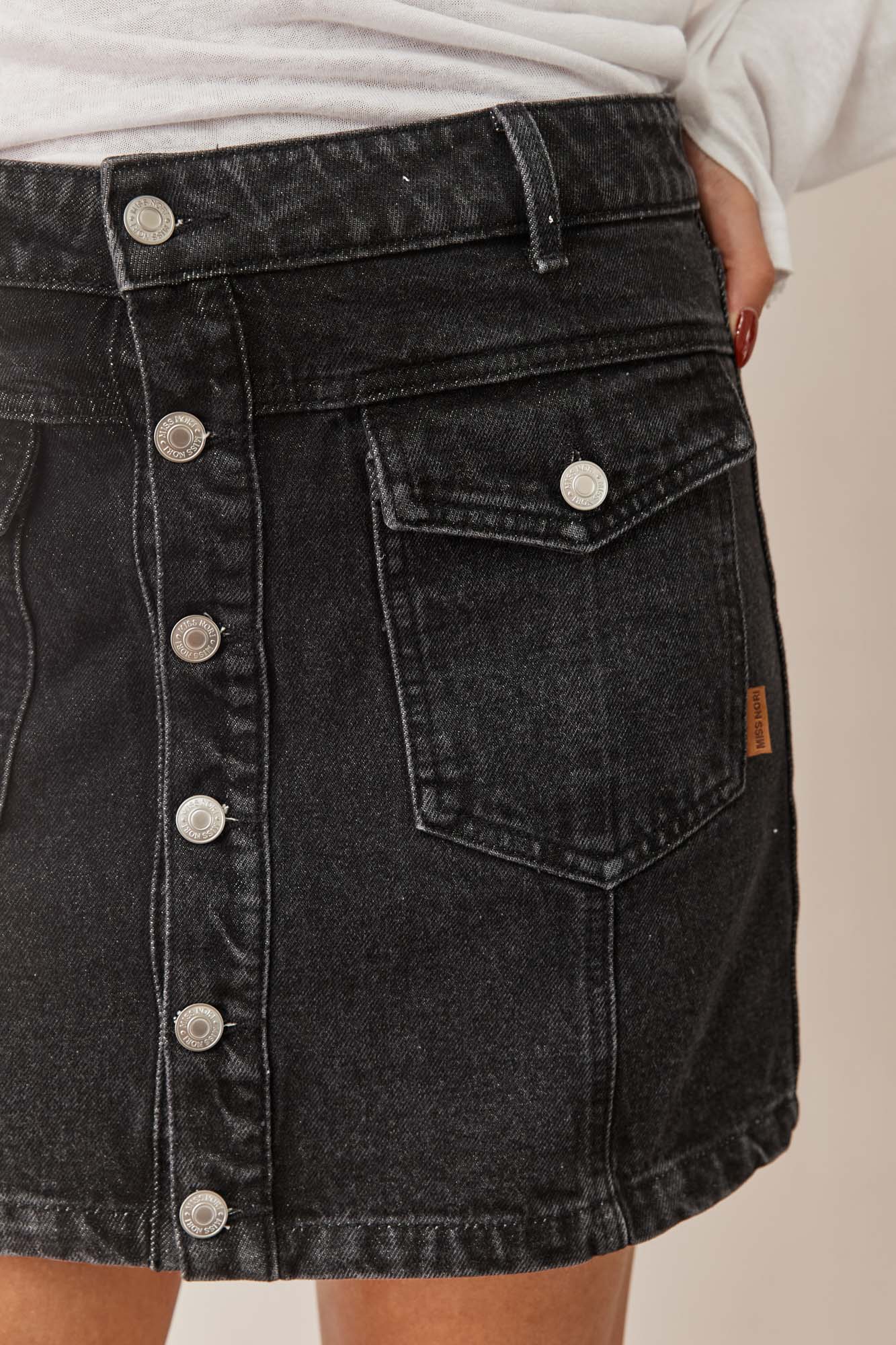 חצאית מיני דנים סול | ג'ינס שחור