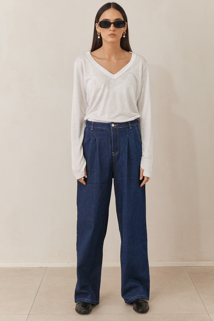 מכנסי אן דנים | ג'ינס כהה