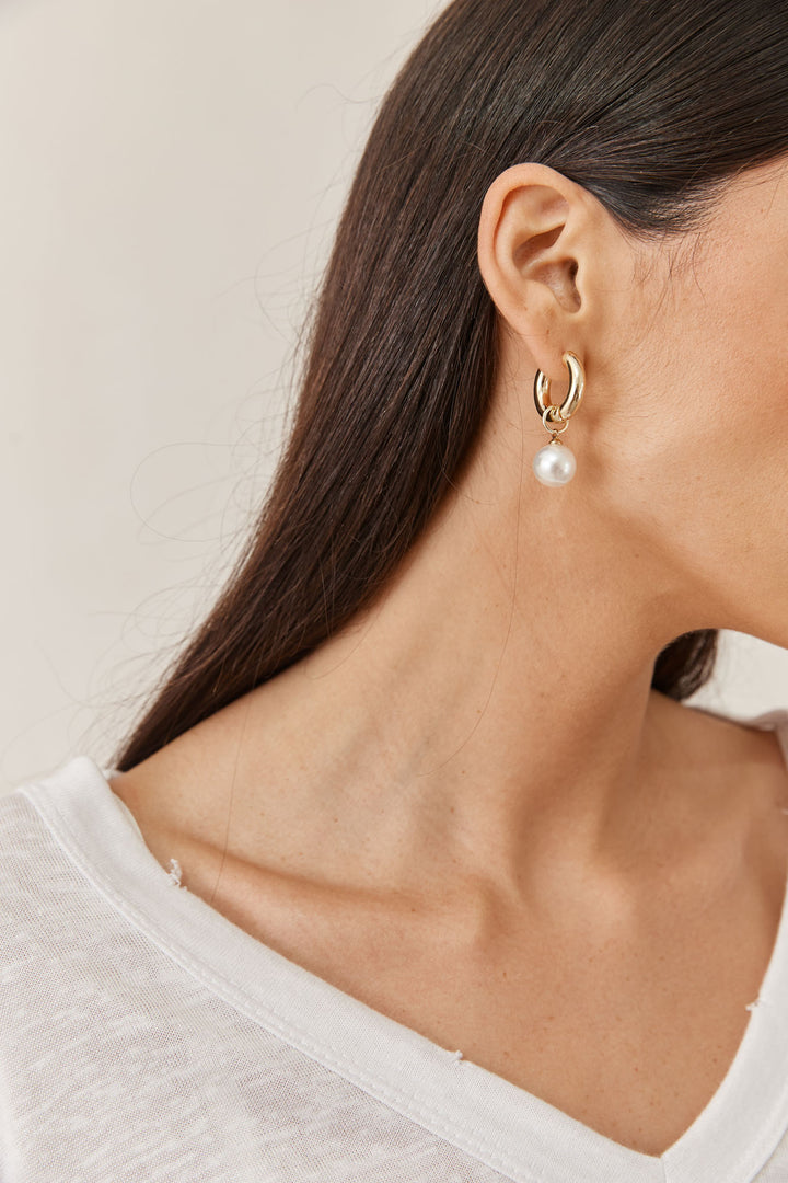 עגילי פרלז גולדי | זהב