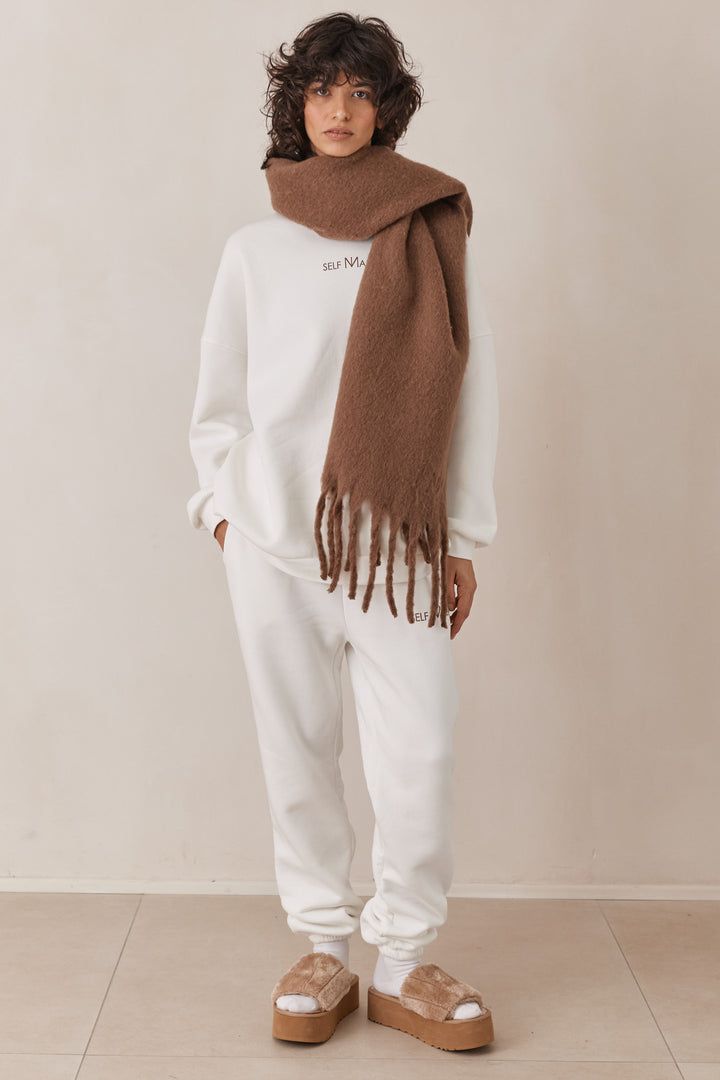 מכנסי פוטר SELF MADE | לבן