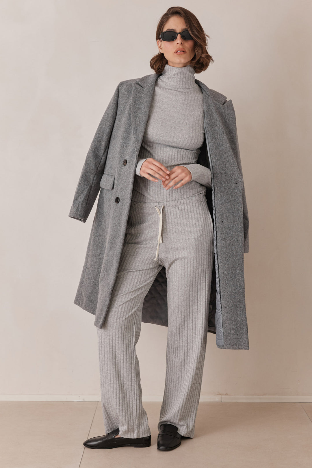 חולצת גולף קאיה שרוולי כפפה | אפור