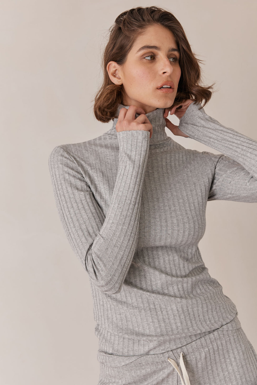 חולצת גולף קאיה שרוולי כפפה | אפור