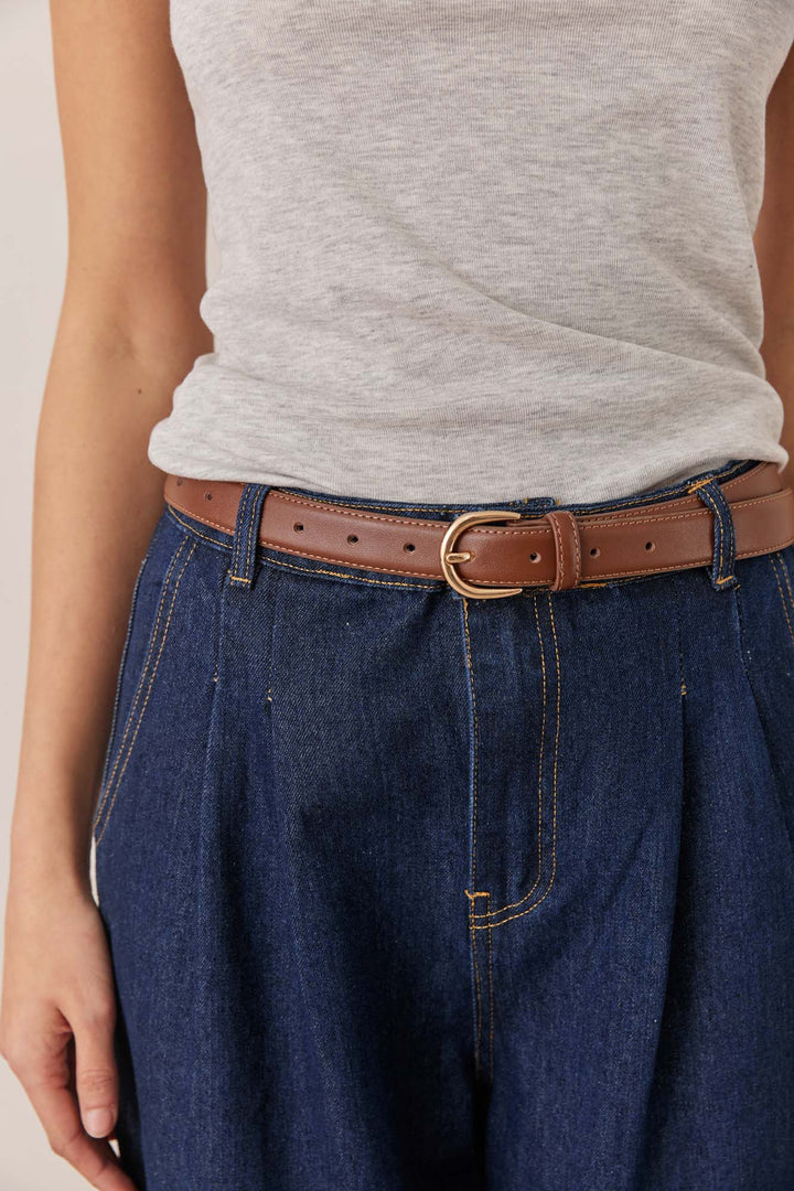 חגורת ניו דמוי עור | חום