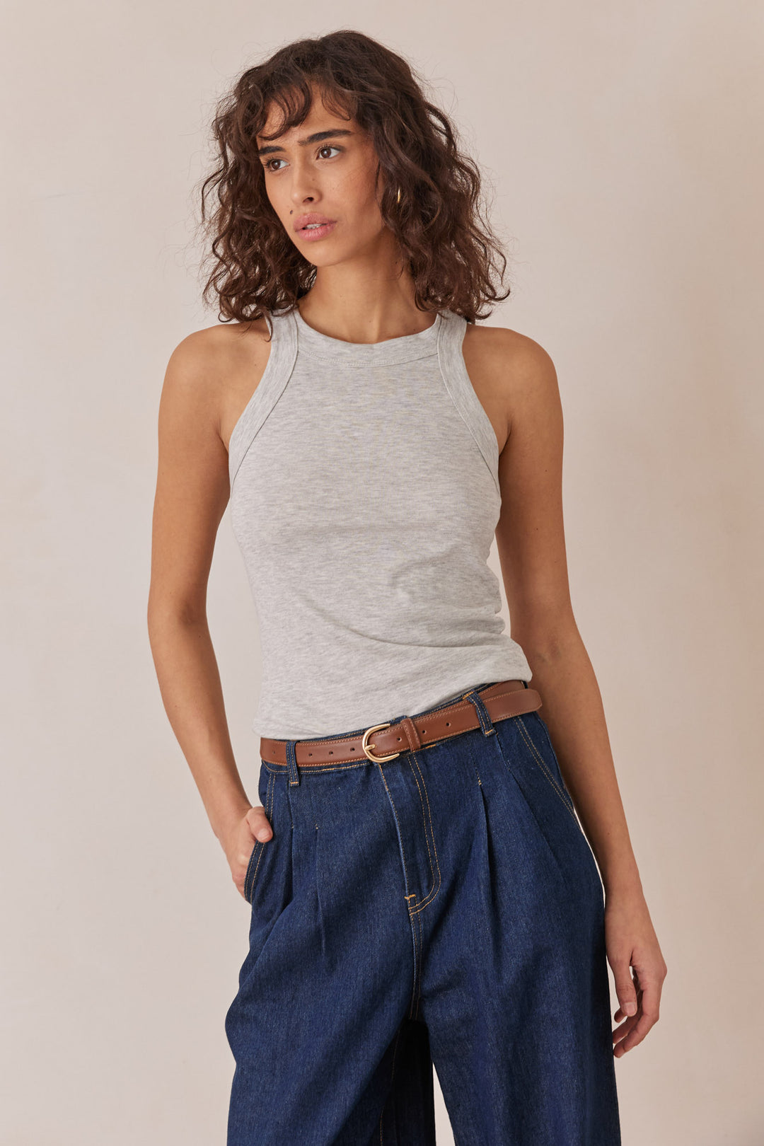 חגורת ניו דמוי עור | חום