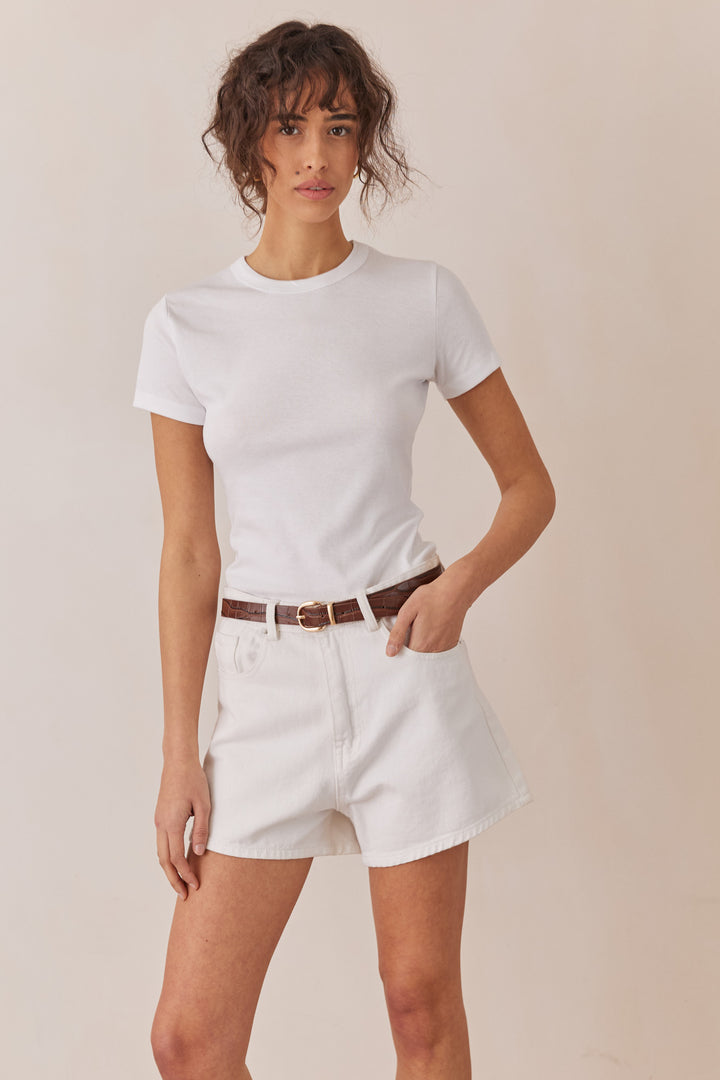 חגורת דמוי עור וולטר בשילוב אבזם | חום