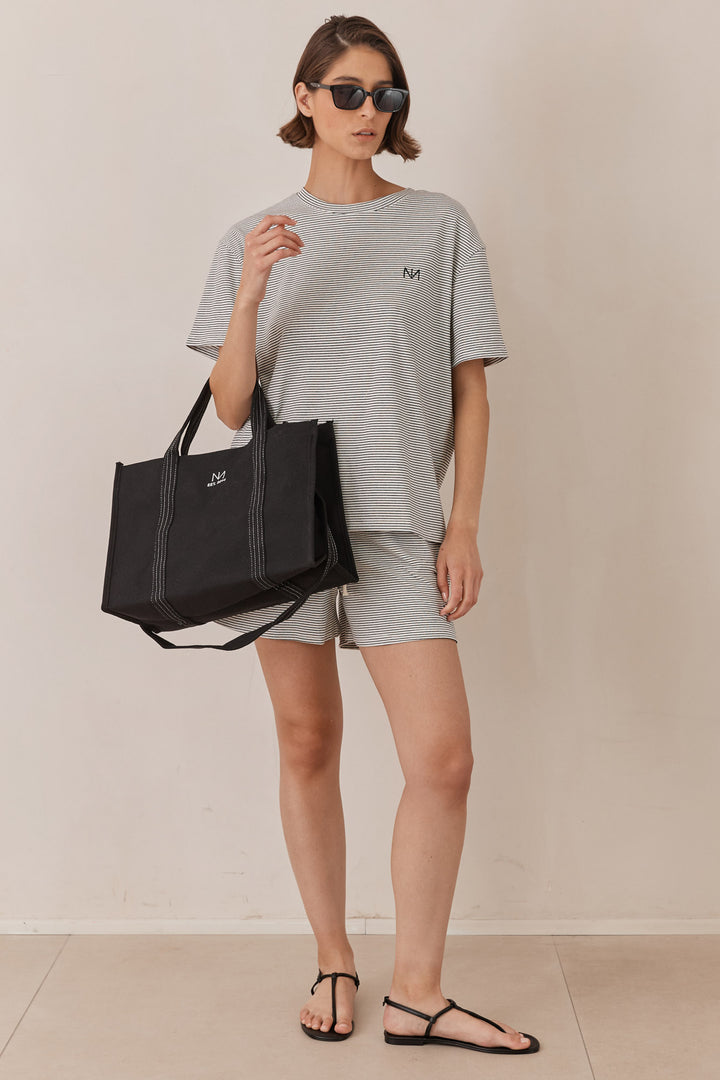 תיק קנבס נורי בשילוב לוגו | שחור