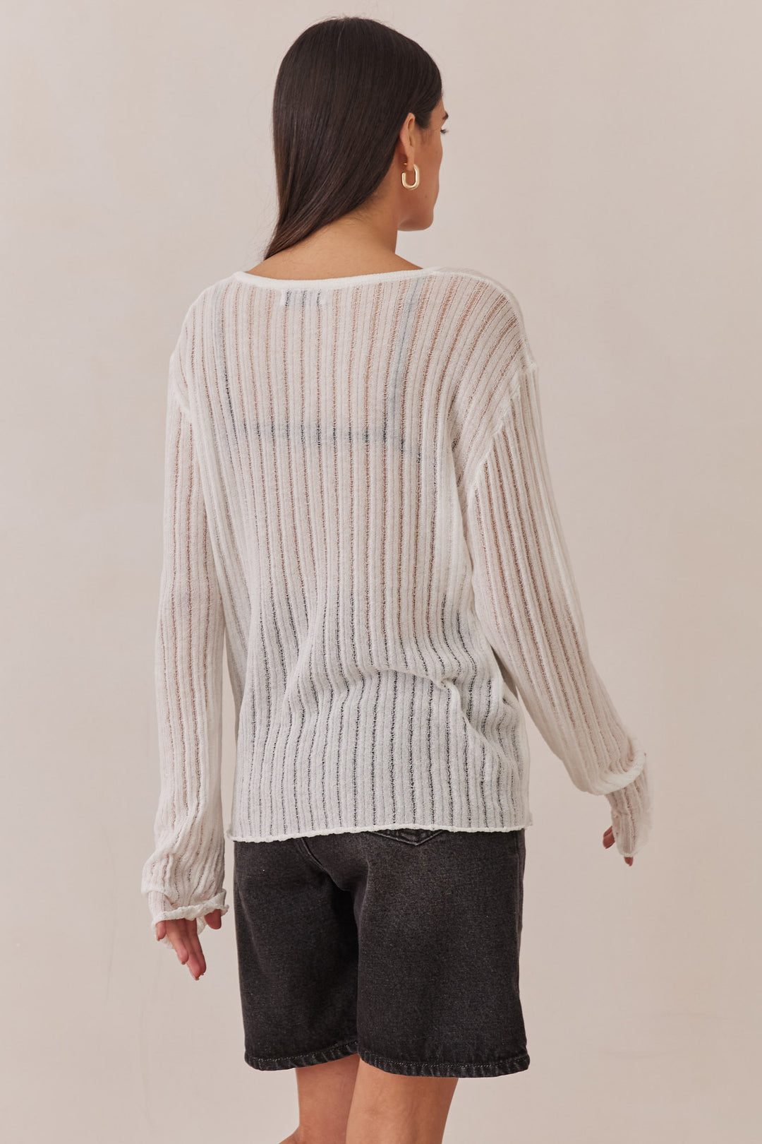 חולצת רשת איזבל מבד סריג | לבן