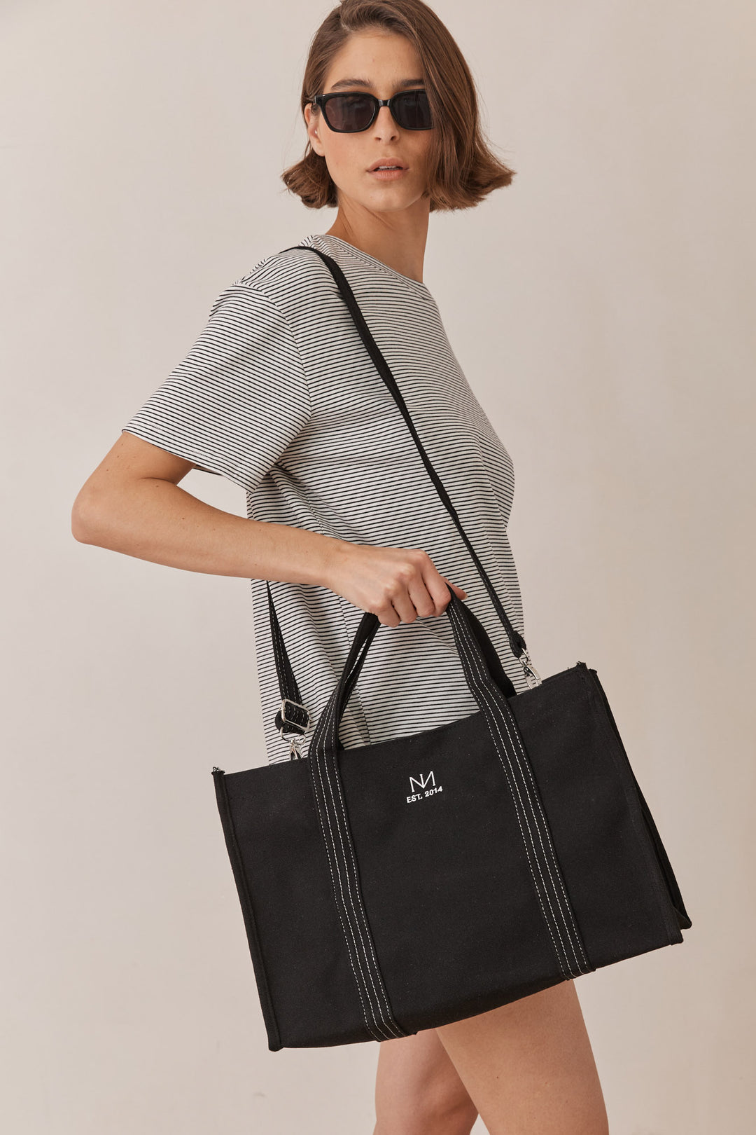 תיק קנבס נורי בשילוב לוגו | שחור