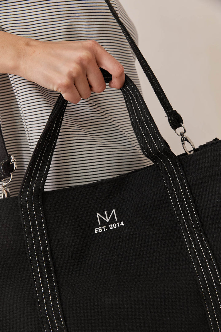 תיק קנבס נורי בשילוב לוגו | שחור