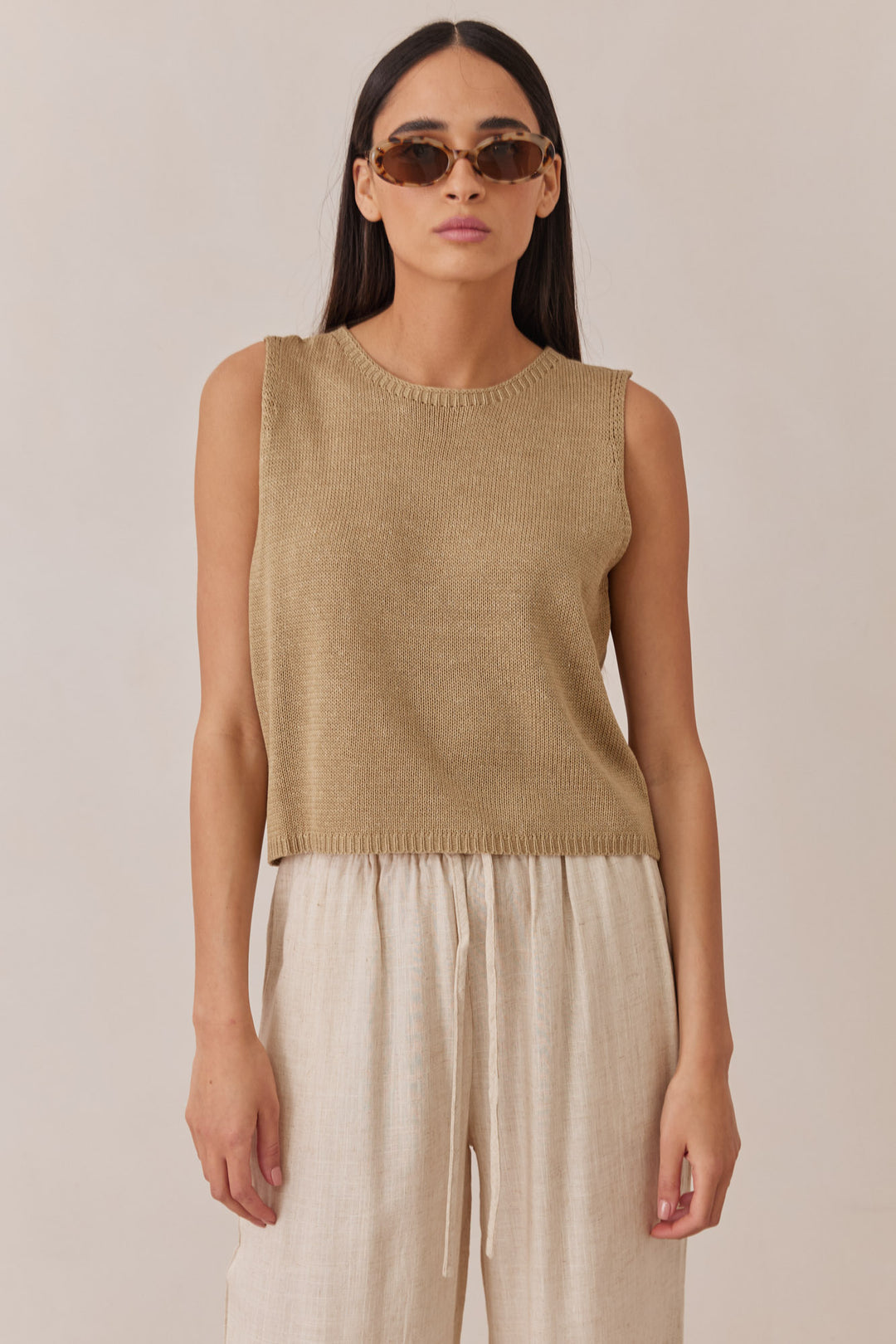 גופיית מיילו בד מחורר | חאקי