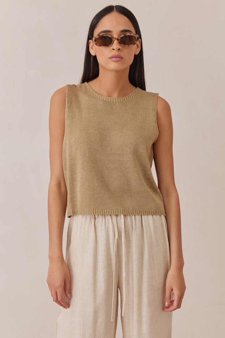 גופיית מיילו בד מחורר | חאקי