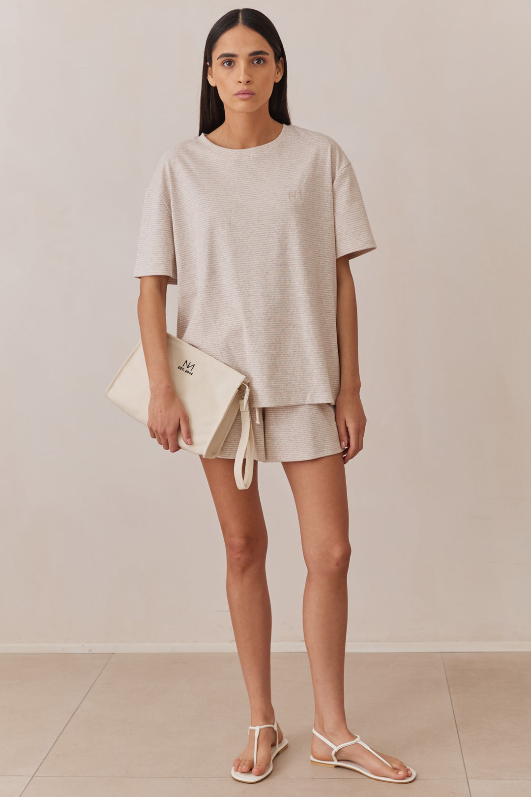 קלאץ' קנבס נורי בשילוב לוגו | קרם