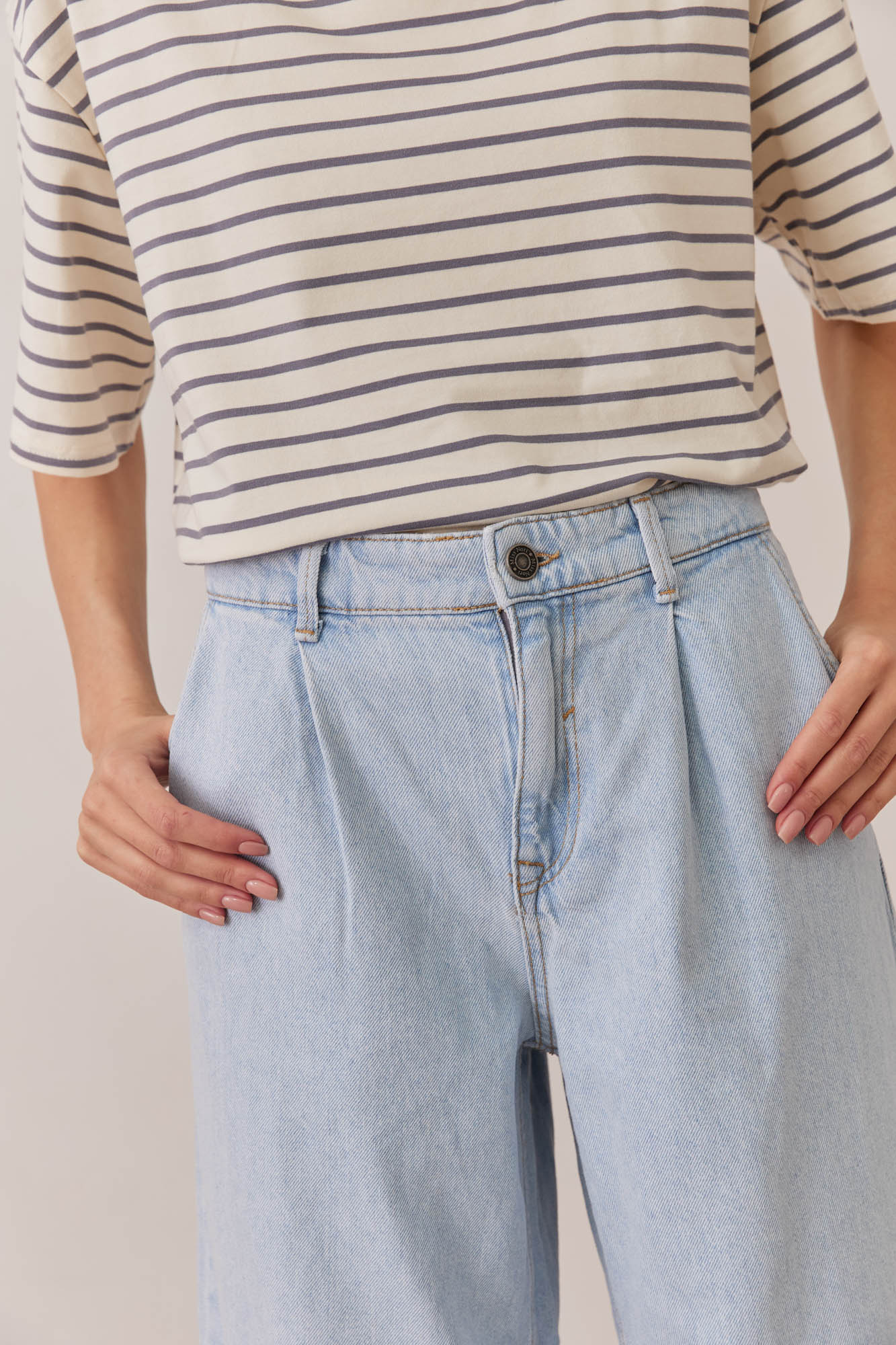 מכנסי דנים קייל גזרה רחבה | ג'ינס בהיר