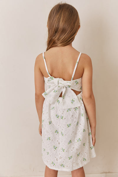 שמלה עם הדפס פרחים | לבן/ירוק
