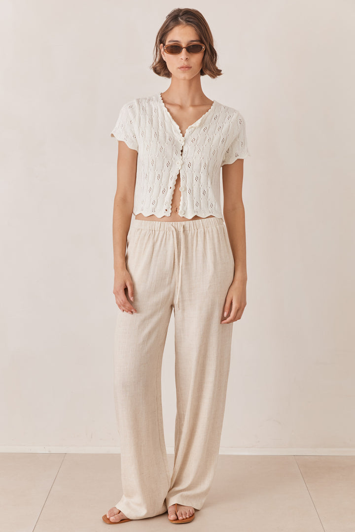 מכופתרת קאיה עיטורי רקמה | קרם