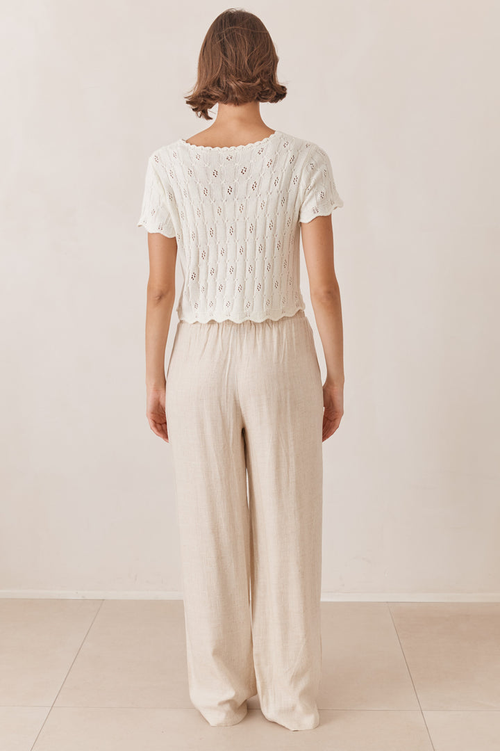 מכופתרת קאיה עיטורי רקמה | קרם