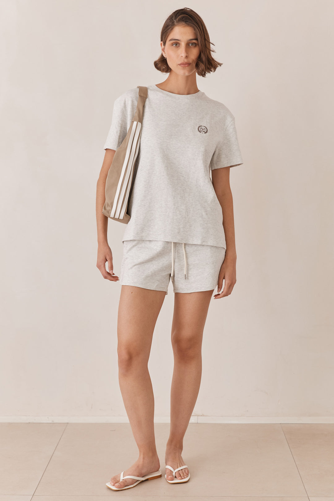 חליפת פרנסיס בשילוב רקמת לוגו | אפור בהיר