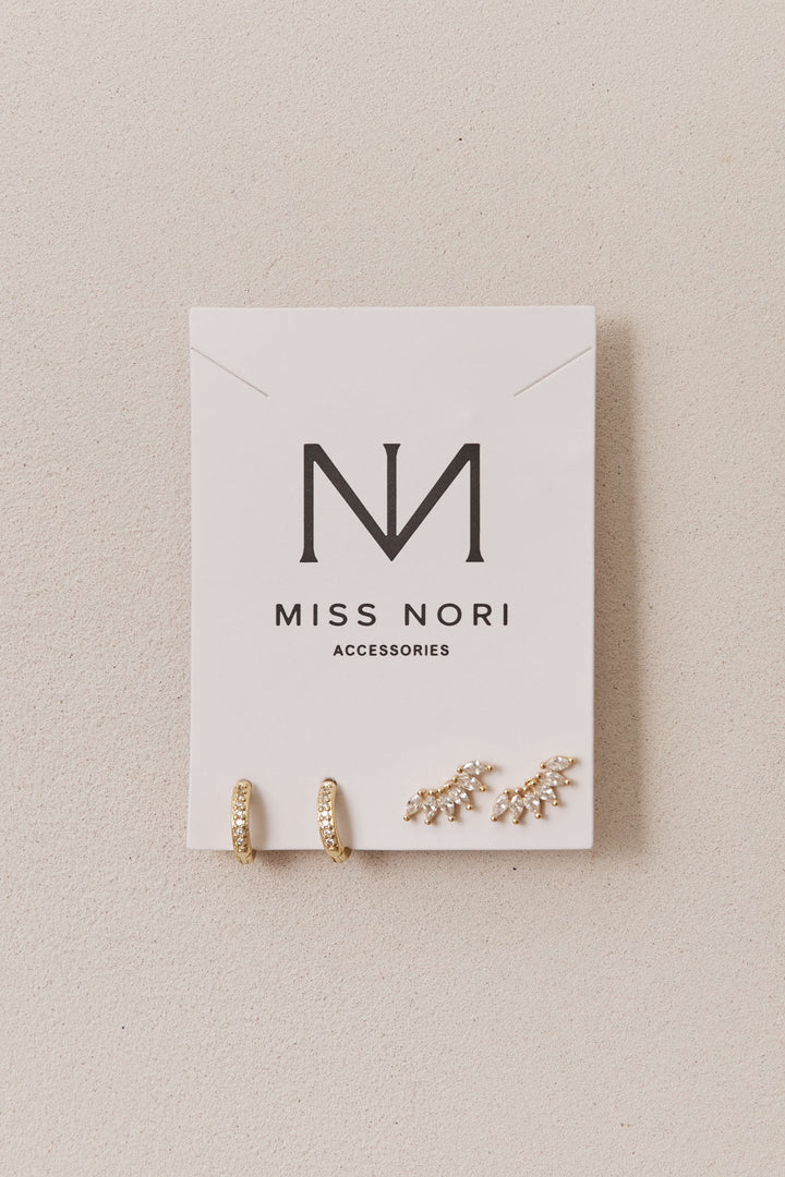 מארז עגילי קווין מוזהבים | זהב