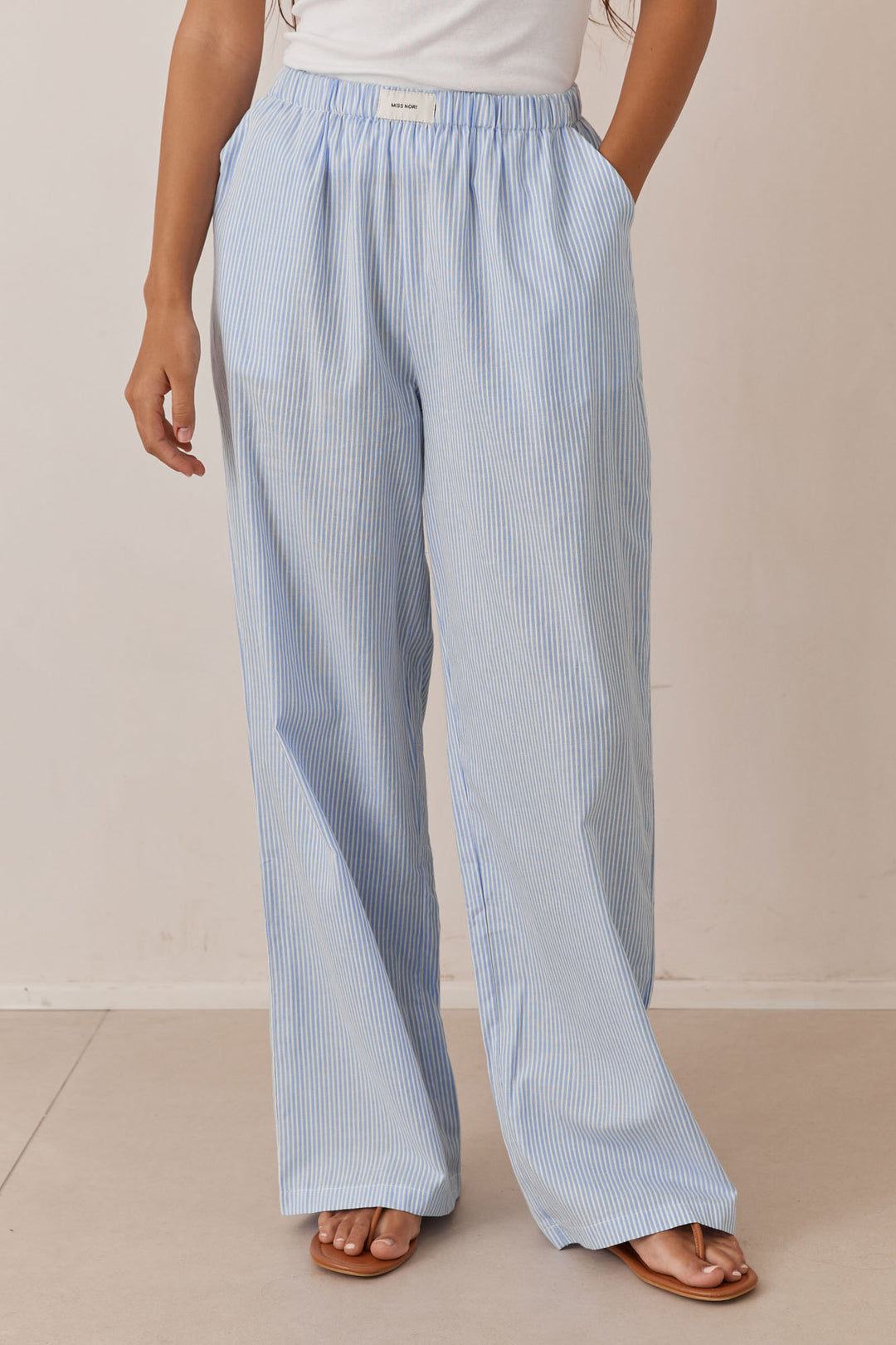 מכנסי פלרמו סטרייפס גזרה ישרה | כחול בהיר