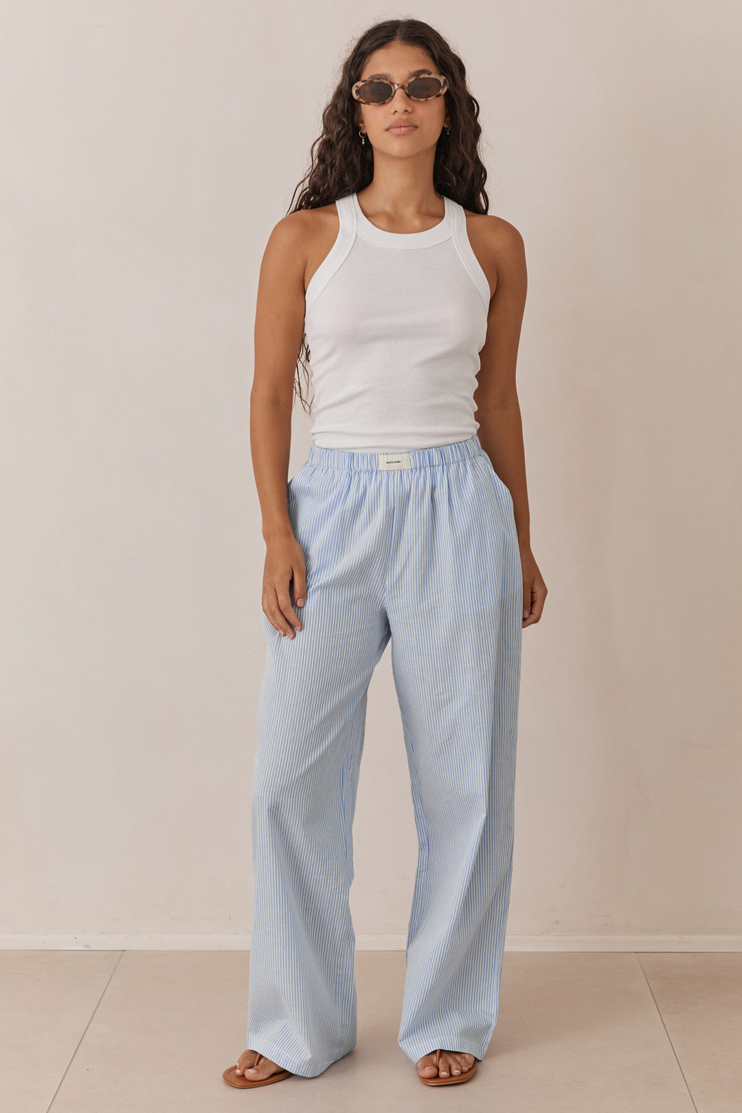 מכנסי פלרמו סטרייפס גזרה ישרה | כחול בהיר