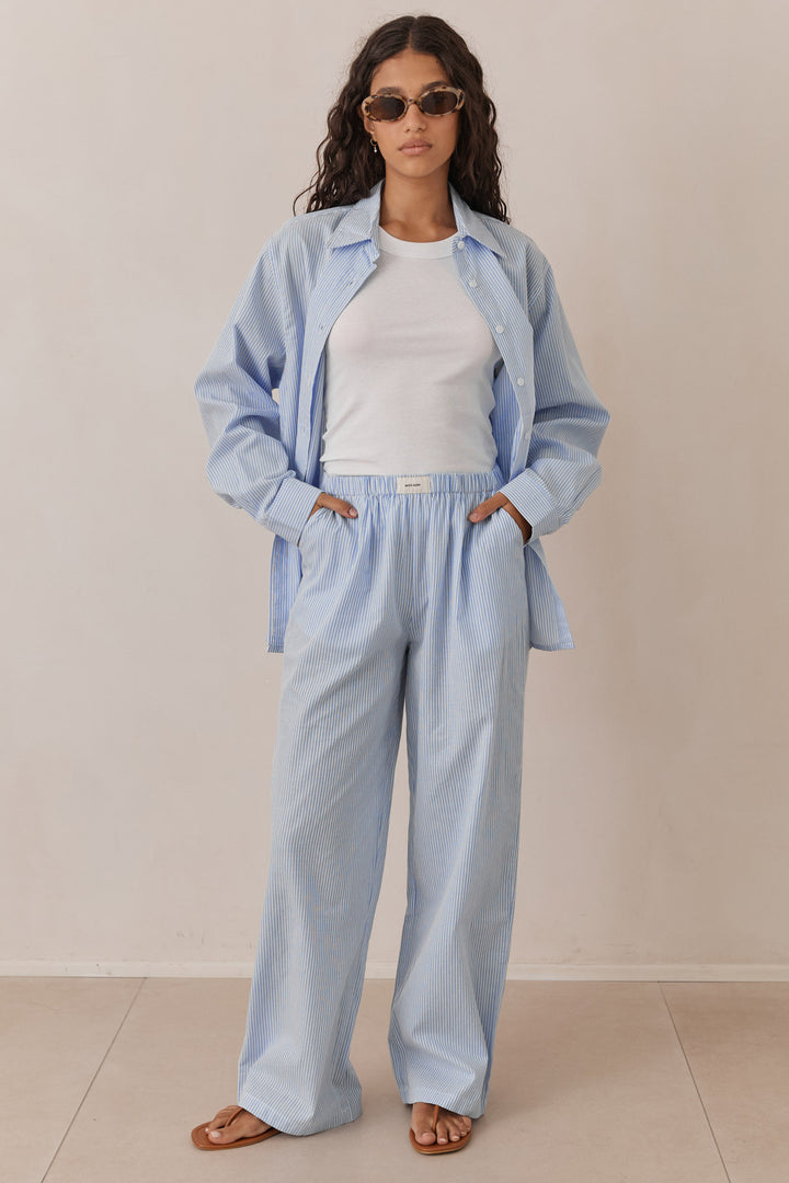 מכנסי פלרמו סטרייפס גזרה ישרה | כחול בהיר